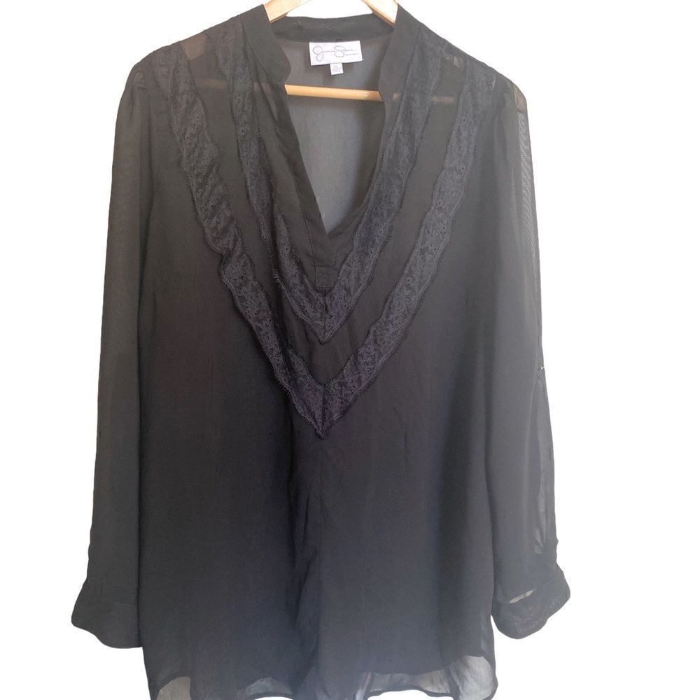 Jessica Simpson Maternity Lacey Top Black Size XL